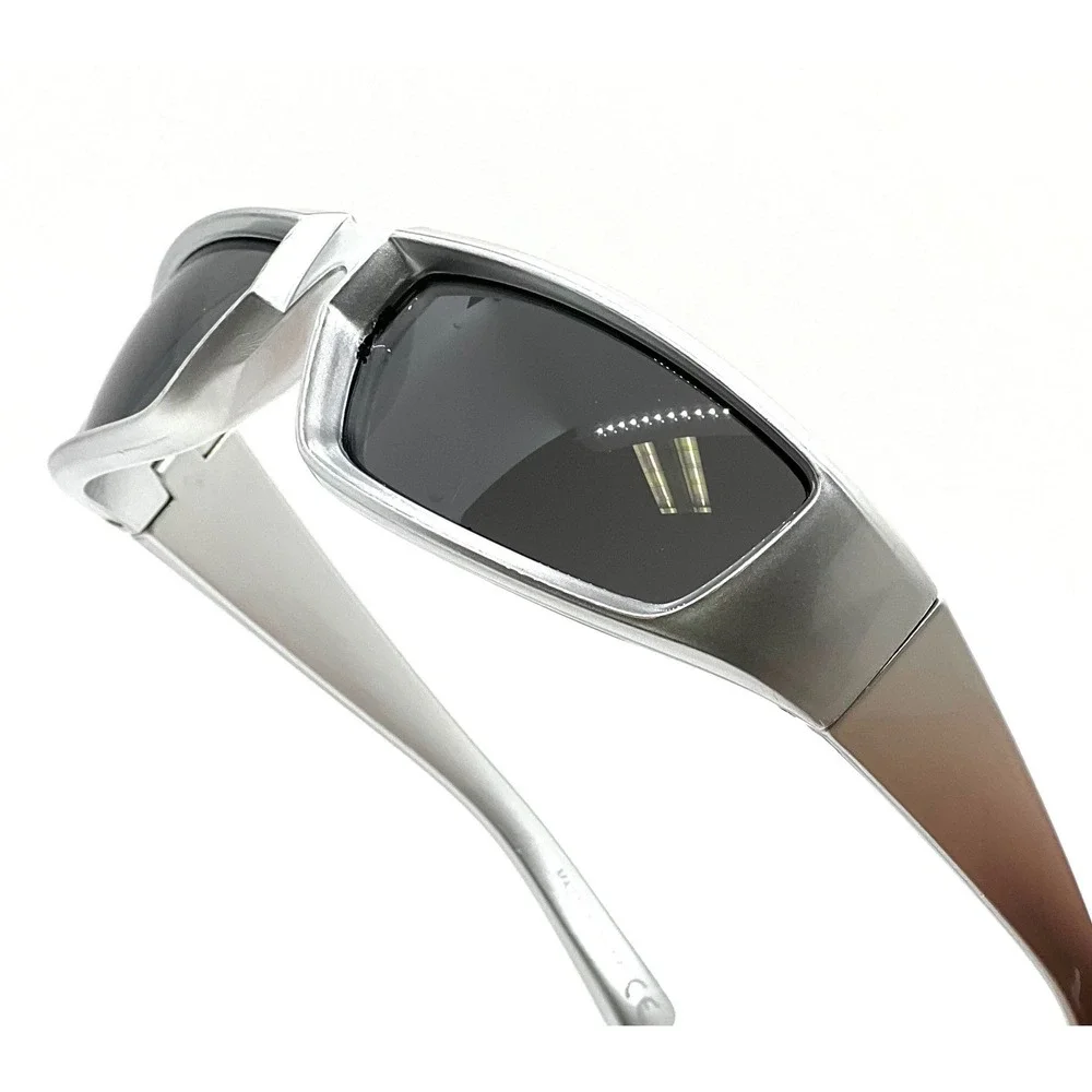 Silver Metallic Sunglasses Shield Sun Glasses Sport Riding‎ Mirror Driving UV400